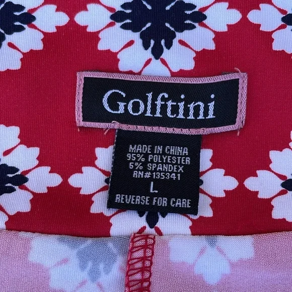GOLFTINI Serendipity Golf Performance Skort Grosgrain Pocket Trim Large Red - Picture 3 of 5